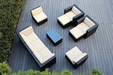 Ohana 10-Piece Outdoor Patio Furniture Sectional Conversation Set, Black Wicker with Beige Cushions - No Assembly with Free Patio Cover