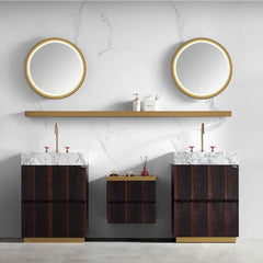 73’ Luxury Style Solid Wood Calacatta Marble Bathroom Vanity