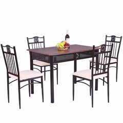 5 Piece Wooden Kitchen Dining Set