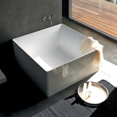 VASCA Stone Solid Surface Freestanding Bathtub Square Shape Corian Tub