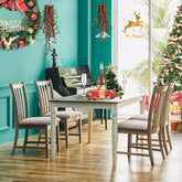 Furgle Christmas Wood Dining Table Set of 5Pcs Dining Chair