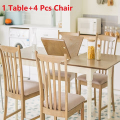 Furgle Christmas Wood Dining Table Set of 5Pcs Dining Chair