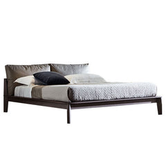 Nordic Solid Wood two-person queen bed, 1.5-meter, simple, 1.8-meter master bedroom, genuine leather bed