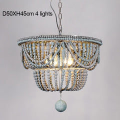 Large/White/wood chandelier beaded light modern/nordic/kitchen/french chandelier lighting in hallway/living room/foyer 8 lights