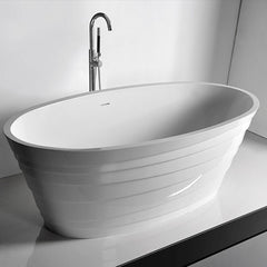 Solid Surface Stone Bathtub Oval Freestanding Corian Matt Or Glossy Finishing Tub