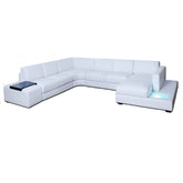 Led Light Sectional Leather Sofa