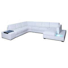 Led Light Sectional Leather Sofa