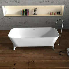 Surface Stone Rectangular Freestanding Corian Matt Tub