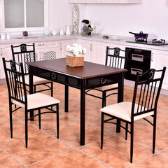 5 Piece Wooden Kitchen Dining Set