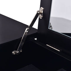 Modern Vanity Dressing Table Set Mirrored Bathroom Furniture With Stool Table Black Make Up Dresser Desk HW56231BK