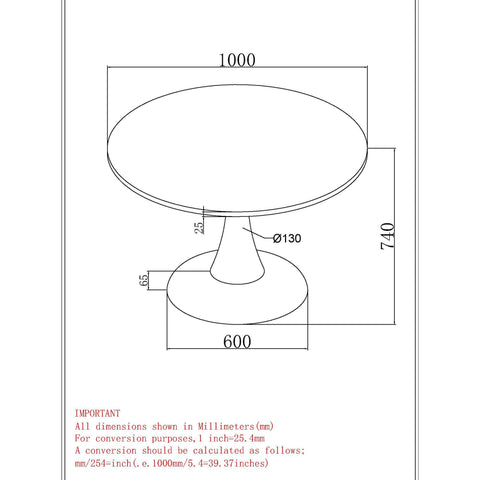 Zilo 40" Round Dining Table