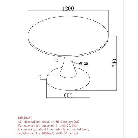 Zilo 48" Round Dining Table