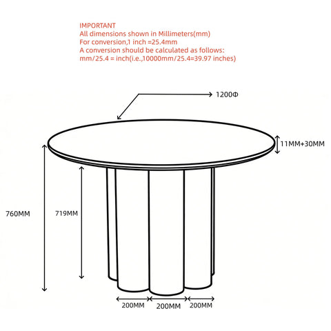 Seaton Round Dining Table, 47"