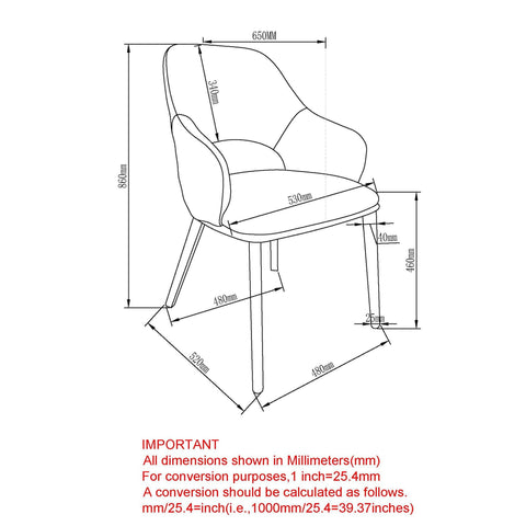 Denzel Dining Chair, set of 4