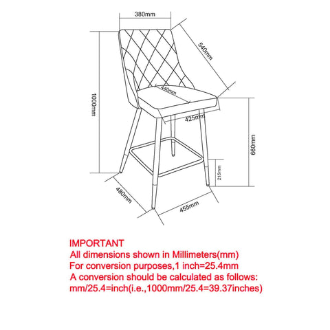 Devo 26" Counter Stool, set of 2,