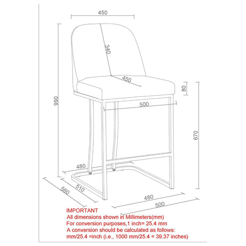 Dario 26" Counter Stool, Set of 2