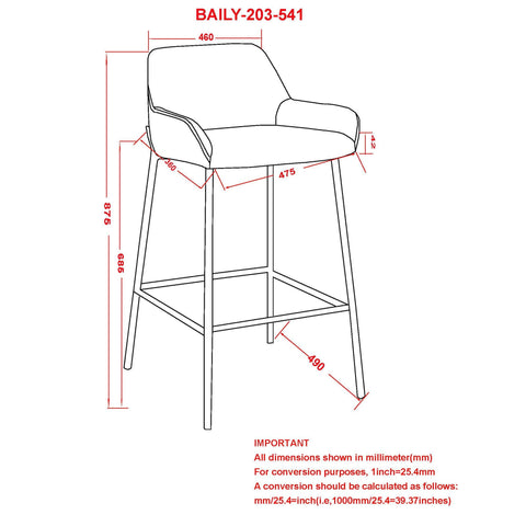 Baily 26" Counter Stool, set of 2,