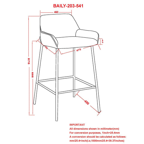 Baily 26" Counter Stool, set of 2,