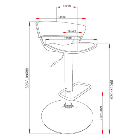 Rover Adjustable Air Lift Stool