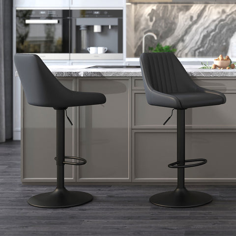 Kron Adjustable Height Air-Lift Swivel Stool, set of 2,