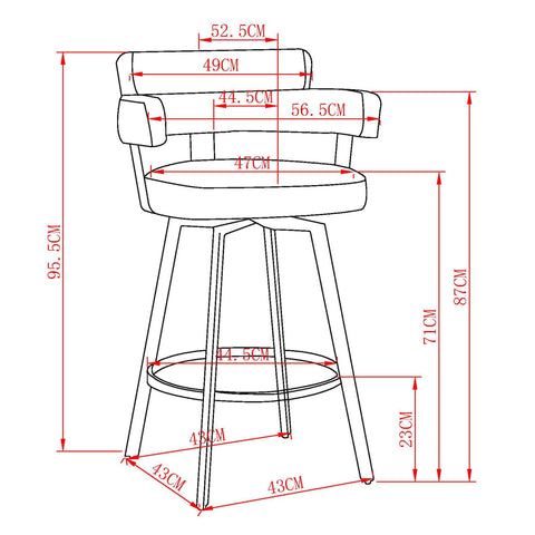Oberon 26" Counter Stool with Swivel, set of 2