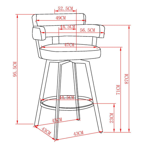 Oberon 26" Counter Stool with Swivel, set of 2