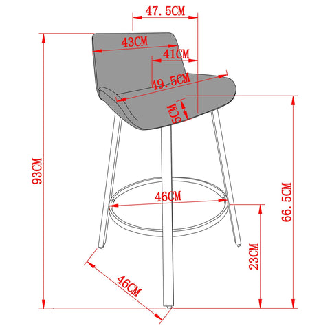 Fern 26" Counter Stool, set of 2, with Swivel