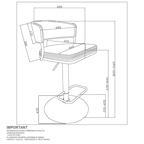 Kazan Adjustable Air-Lift Stool, Set of 2