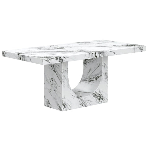 Aurelia/Bexley 7pc Dining Set - Bulgari White Table with Black Chair