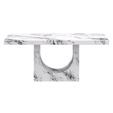 Aurelia/Mateo 7pc Dining Set - Bulgari White Table with Black Chair
