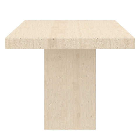 Aurelia/Koda 7pc Dining Set - Travertine Table with Beige PU Chair
