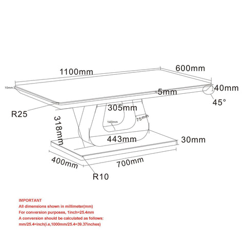 Corvus Rectangular Coffee Table