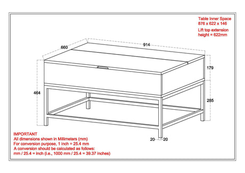 Ojas Lift-Top Coffee Table