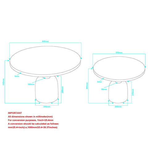 Adira 2pc Round Coffee Table Set