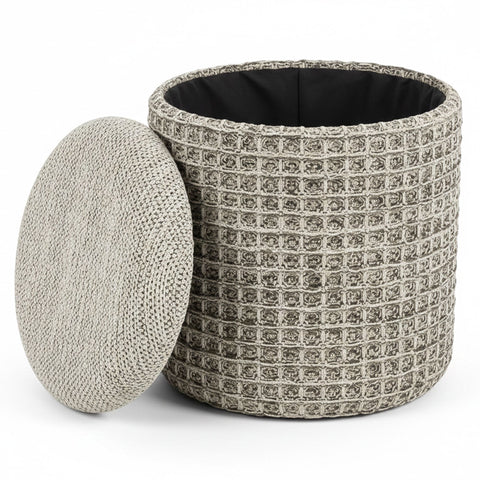 Indigo Round Storage Ottoman