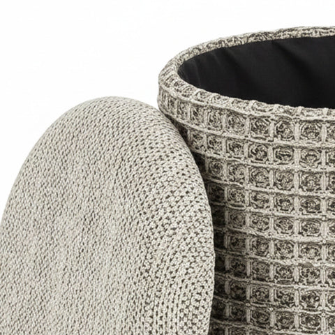 Indigo Round Storage Ottoman