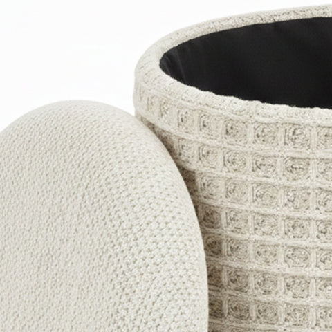 Indigo Round Storage Ottoman
