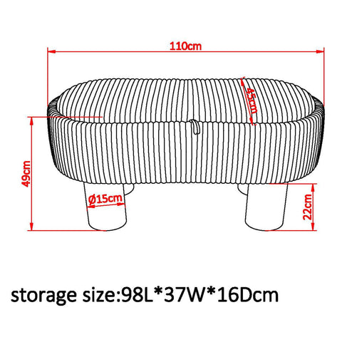 Sezron Storage Ottoman Bench