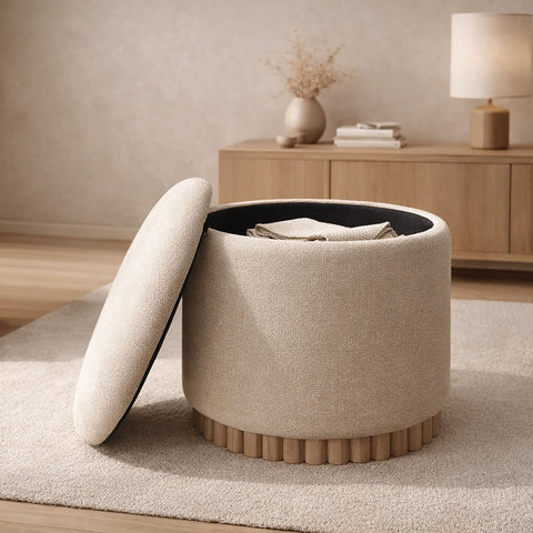 Sadie Round Storage Ottoman