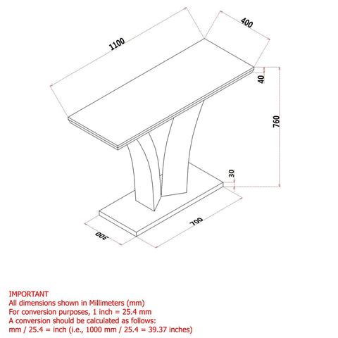 Napoli Console Table