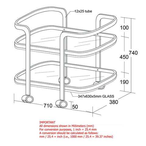Zedd 2-tier Bar Cart