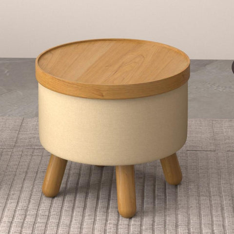 Betsy Round Storage Ottoman with Tray