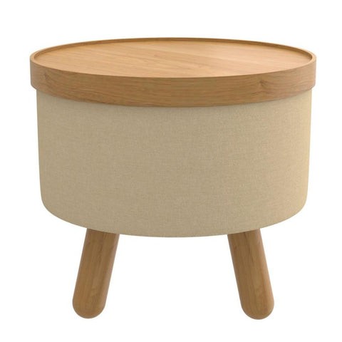 Betsy Round Storage Ottoman with Tray