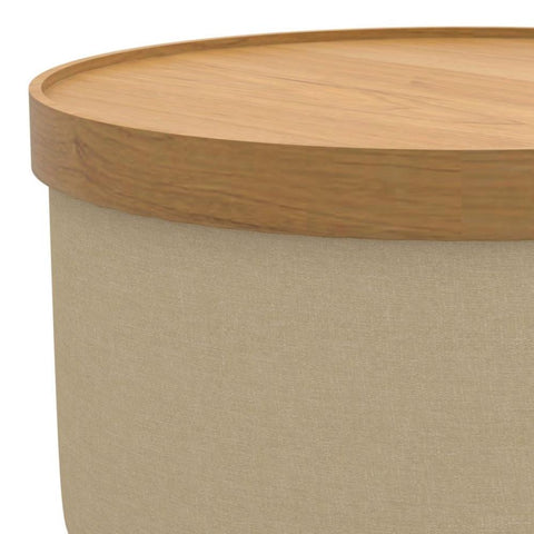 Betsy Round Storage Ottoman with Tray