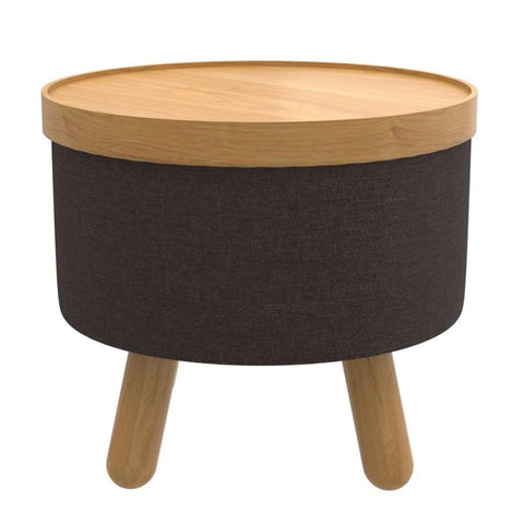 Betsy Round Storage Ottoman with Tray
