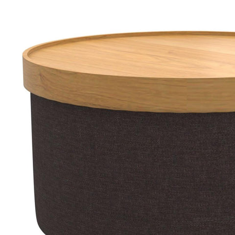 Betsy Round Storage Ottoman with Tray