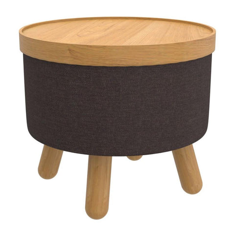 Betsy Round Storage Ottoman with Tray