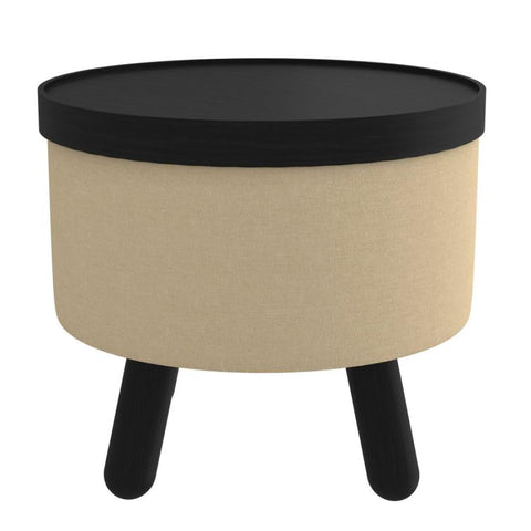 Betsy Round Storage Ottoman with Tray