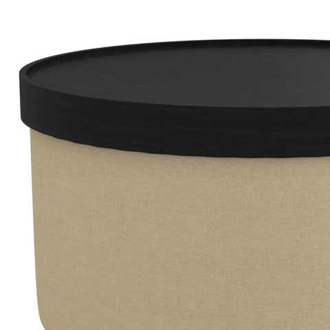 Betsy Round Storage Ottoman with Tray