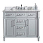 60' Blushed Grey Marble Top Bathroom Vanity